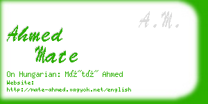 ahmed mate business card